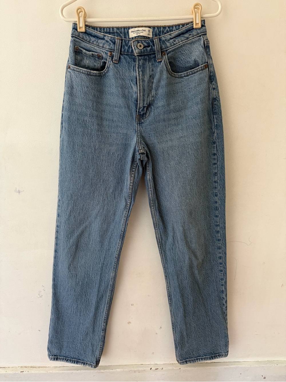 A&F Classic High-Rise Light Blue Straight Jeans